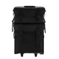 2-in-1 Soft Sided Professional Rolling Trolley Makeup Artist Cosmetic Case Hair stylist bag Black Nylon